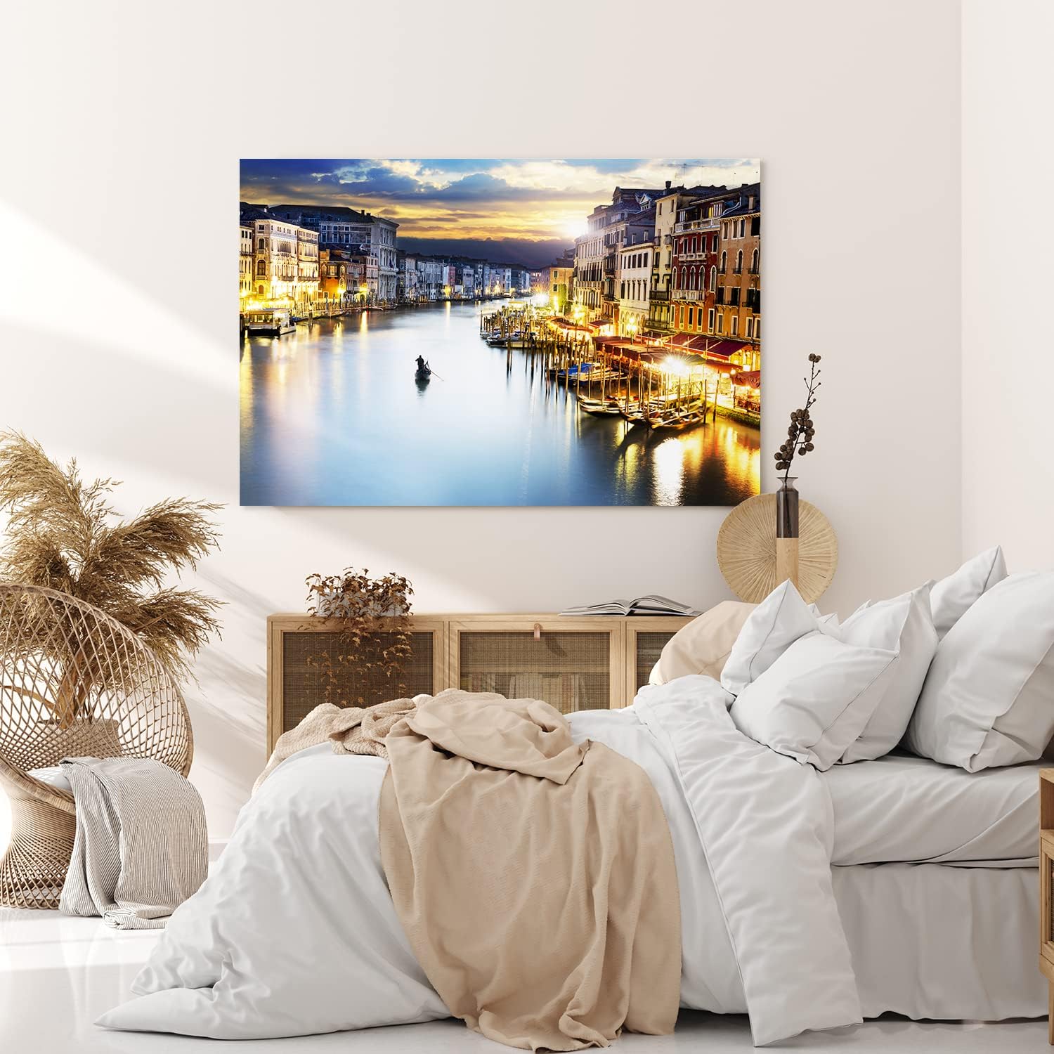 Paul Sinus Wandbild 120x80cm Venedig Abend Gondel Italien Sonnenuntergang