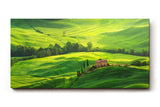 Sinus Art Wandbild 120x80cm Atemberaubende Landschaft der Toskana mit sanften Hügeln und typisch italienischer Architektur