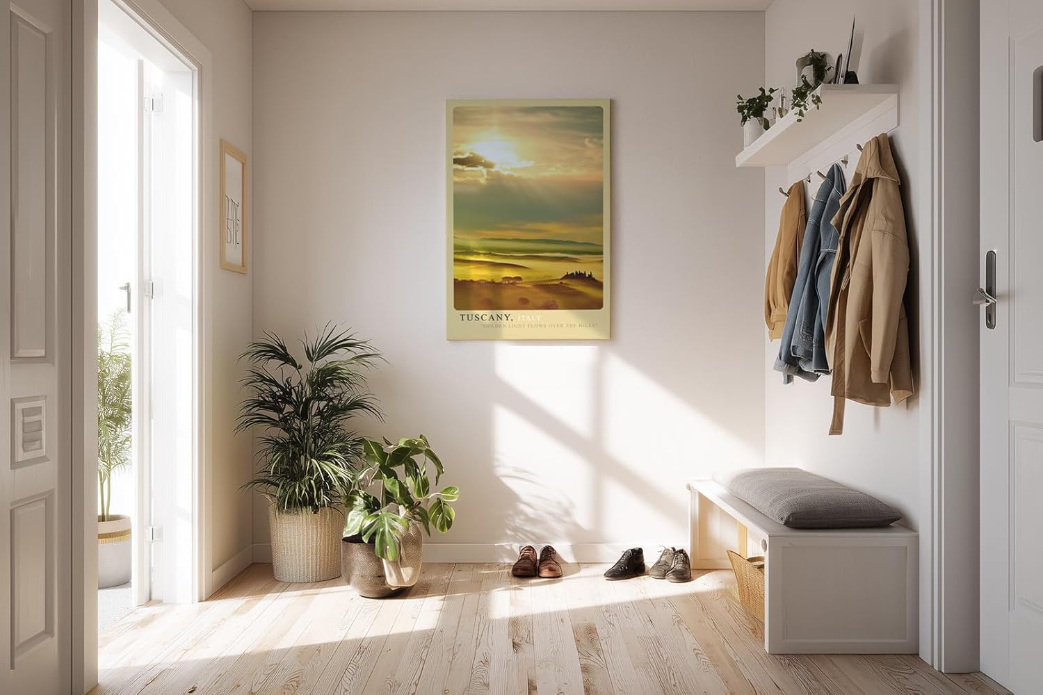 Paul Sinus Kunstdruck 40x60cm Toskana Italien Sonnenaufgang Landschaft Hügel Licht Tuscany Italy