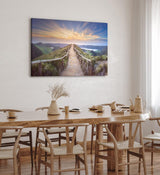 Paul Sinus Wandbild 120x80cm Ponta Delgada Azoren Portugal Berge Bergweg Sonnenuntergang