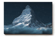 Sinus Art Wandbild 120x80cm Silbrig schimmernder Gipfel des Matterhorns vor dunklem Nachthimmel