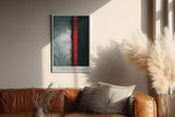 Paul Sinus Wandbild in 40x60cm The Edge of Red – Abstraktes Kunstwerk mit starkem Farbkontrast zwischen Schwarz, Grau und Rot