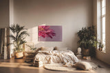Sinus Art Wandbild 120x80cm Faszinierende Nahaufnahme einer rosa Blüte für eine elegante und ruhige Raumwirkung