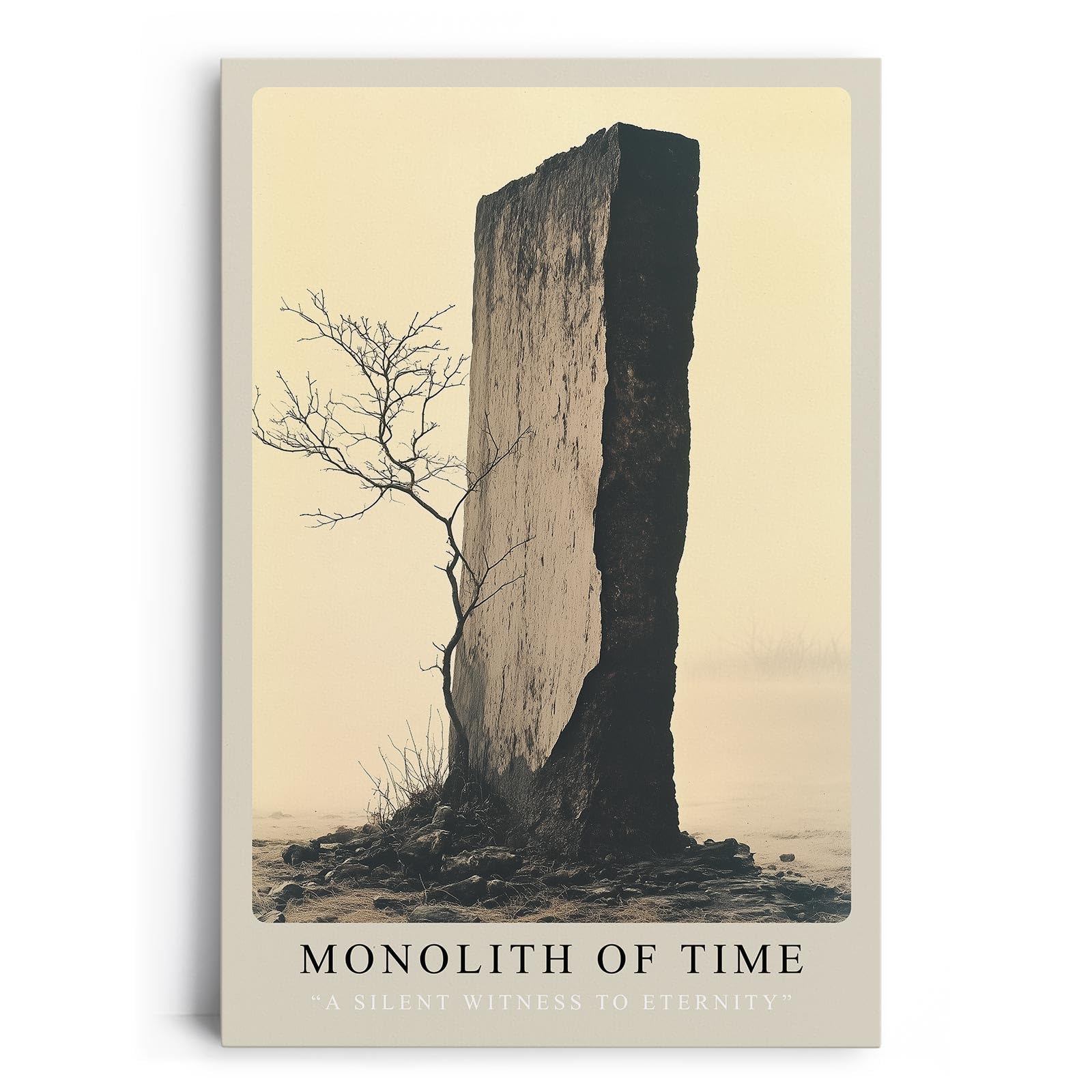 Paul Sinus Leinwandbild 80x120cm Monolith of Time monumentaler Stein zeitlos mystisch Natur minimalistisch erhaben stille Landschaft