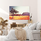 Wandbild 120x80cm Afrikanischen Grasland Berge Baum Natur Wildnis