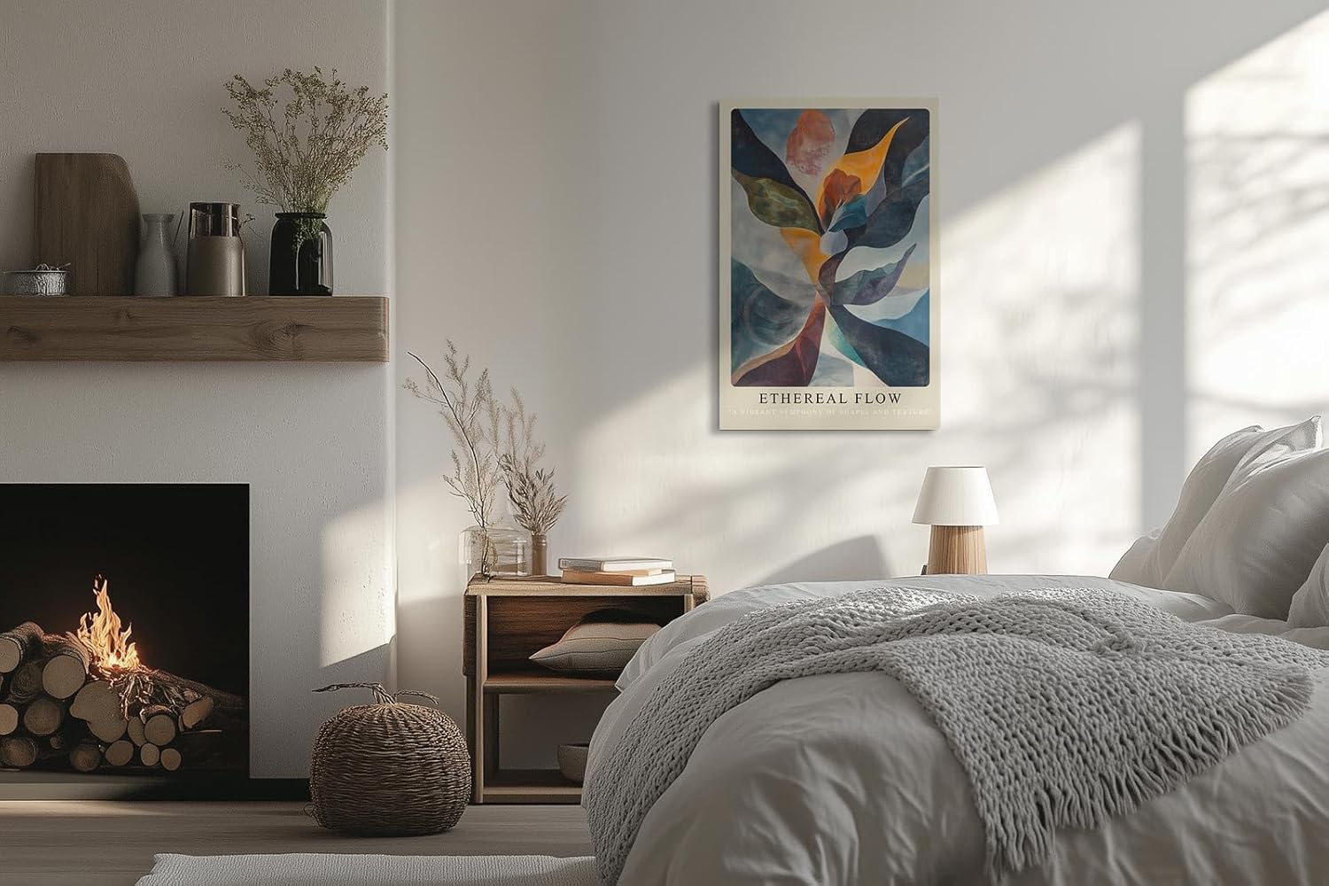 Paul Sinus Leinwandbild 60x90cm Ethereal Flow – Abstrakt, Kunst, Harmonie, Bewegung, Farben, Struktur, Eleganz, Balance, Form, Dynamik, Licht, Tiefe
