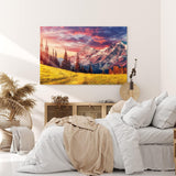 Paul Sinus Wandbild 120x80cm Alpenlandschaft Berge Gebirge Schneegipfel Wiese