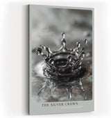 Paul Sinus Wandbild in 40x60cm The Silver Crown – Makroaufnahme einer Wasserkrone in silbrigen Reflexen