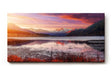 Sinus Art Wandbild 120x80cm See mit reflektierendem Himmel vor verschneiten Bergen – kontrastreich und lebendig