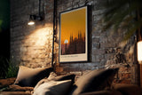 Paul Sinus Kunstdruck 40x60cm Duomo di Milano – Der Mailänder Dom im Sonnenuntergang als Silhouette vor goldenem Himmel