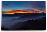 Paul Sinus Wandbild 120x80cm Berge Gebirge Sonnenuntergang Berglandschaft Nacht