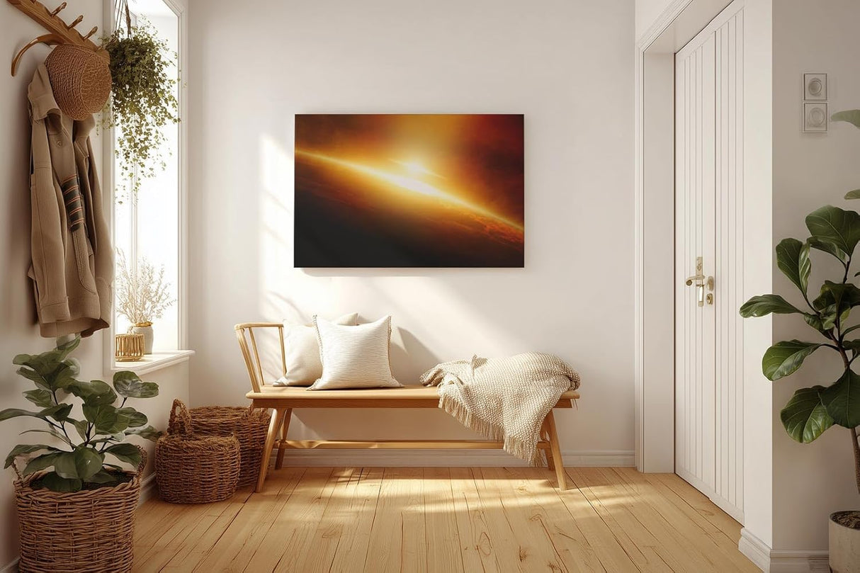 Sinus Art Wandbild 120x80cm Faszinierende Weltraumszenerie mit dynamischer Lichtwirkung und kosmischer Tiefe