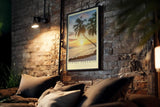 Paul Sinus Kunstdruck 40x60cm Sunset Paradise – Palmen bei Sonnenuntergang an tropischem Strand mit warmem Licht