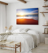 Paul Sinus Wandbild 120x80cm Strand Meer Horizont Sonnenuntergang Himmel Sonne