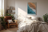 Paul Sinus Wandbild in 40x60cm Porto Covo Portugal – Luftaufnahme von Strand und Meer mit zwei Silhouetten im Sand