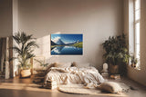 Sinus Art Wandbild 120x80cm Majestätisches Matterhorn reflektiert sich in klarem Bergsee unter blauem Himmel