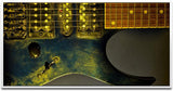 Gitarre in schwarz ca. 130x70cm Wandbild inklusive Schattenfugenrahmen weiss - Panorama Leinwand Bild XXL Format Wandbilder Wohnzimmer Wohnung Deko Kunstdrucke