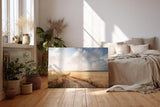 Sinus Art Wandbild 120x80cm Der staubige Weg durch das goldene Feld vermittelt Freiheit, Ruhe und Sommererinnerung