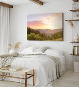 Paul Sinus Wandbild 120x80cm Berge Landschaft Tannenwald Wald Bäume Natur