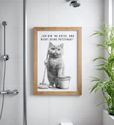 Paul Sinus Poster/Leinwandbild/Rahmenoption Lustiges Katzenbild – Freche Klo-Deko fürs Badezimmer – Perfekt für Gäste-WCs