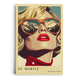 Paul Sinus Leinwandbild 60x90cm Leinwandbild St. Moritz Retro Glamour Alpen Eleganz Fashion Kunst stilvolle Ästhetik luxuriöse Reisezeit moderne Dekoration