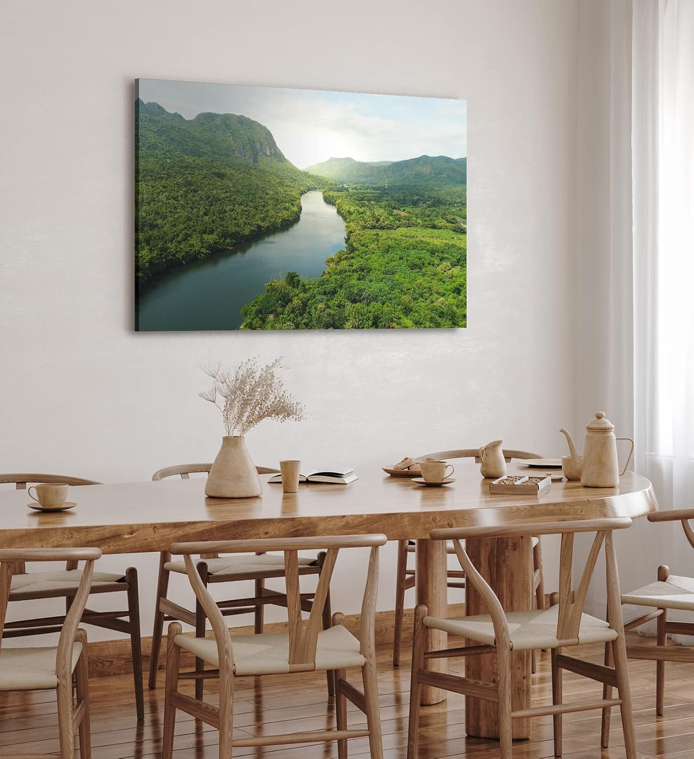 Paul Sinus Wandbild 120x80cm Fluss Thailand Landschaft Dschungel Tropisch Berge Grün