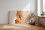 Sinus Art Wandbild 120x80cm Fließende Formen und warme Orangetöne auf hellem Grund mit künstlerischem Ausdruck