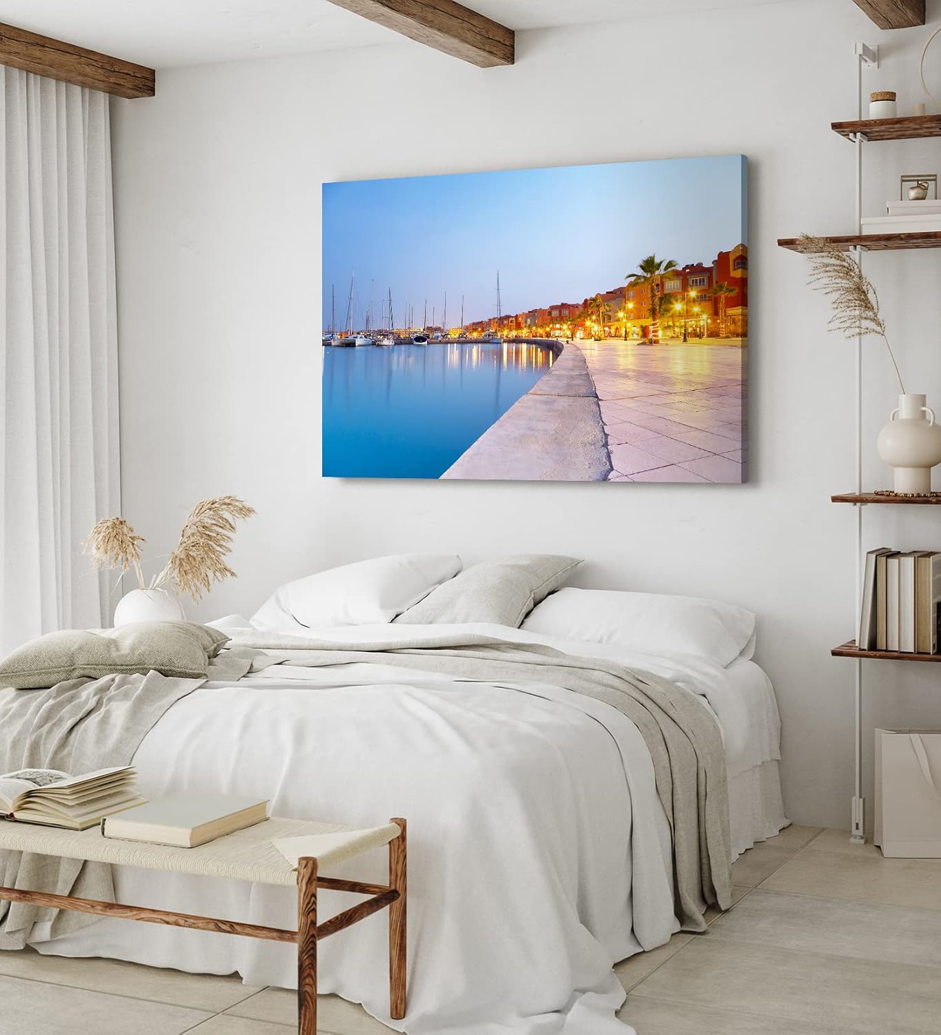 Paul Sinus Wandbild 120x80cm Hurghada Marina Boulevard Ägypten Meer Laternen