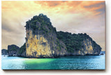 Sinus Art Wandbild 120x80cm Atemberaubendes Inselpanorama mit dramatischem Lichtspiel für exotisches Flair im Raum