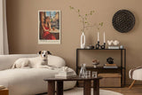 Paul Sinus Leinwandbild 60x90cm Leinwandbild Romantische Pariser Café-Szene – Frau im roten Kleid, impressionistische Stadtansicht, französischer Charme