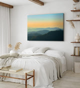Paul Sinus Wandbild 120x80cm Berglandschaft Berge Gebirge Tannen Natur Sonnenuntergang