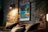 Paul Sinus Kunstdruck 40x60cm Moraine Lake Kanada Bergsee Kanus Spiegelung Naturfarben Rocky Mountains
