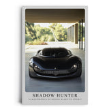 Paul Sinus Leinwandbild 60x90cm futuristischer schwarzer Supersportwagen mit aggressivem Design und luxuriöser Ästhetik in moderner Architektur