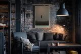 Paul Sinus Wandbild in 40x60cm Schwebende Silhouette in nebliger Landschaft mit minimalistischem Horizont