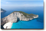 Sinus Art Wandbild 120x80cm Satte Türkistöne, weiße Felsen und mediterranes Flair gestochen scharf