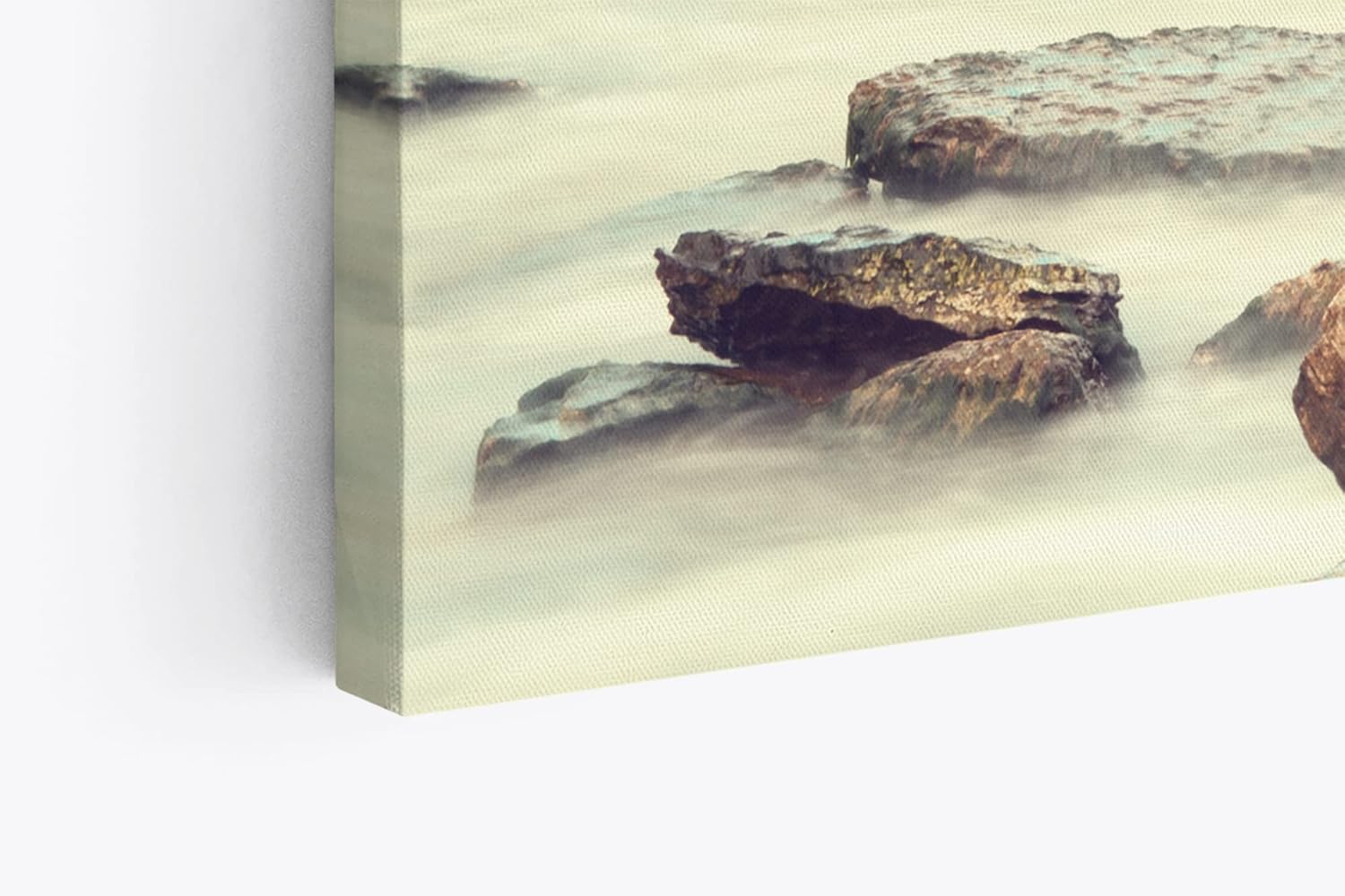Paul Sinus Wandbild 120x80cm Meer Felsen Horizont Steine weißer Himmel