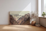 Sinus Art Wandbild 120x80cm Felsige Gebirgsketten mit schneebedeckten Gipfeln in beeindruckender Tiefe