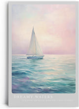 Paul Sinus Leinwandbild 40x60cm verträumtes Segelboot auf ruhigem Meer mit sanften Pastelltönen und harmonischer Lichtstimmung – kunstvolles Leinwandbild