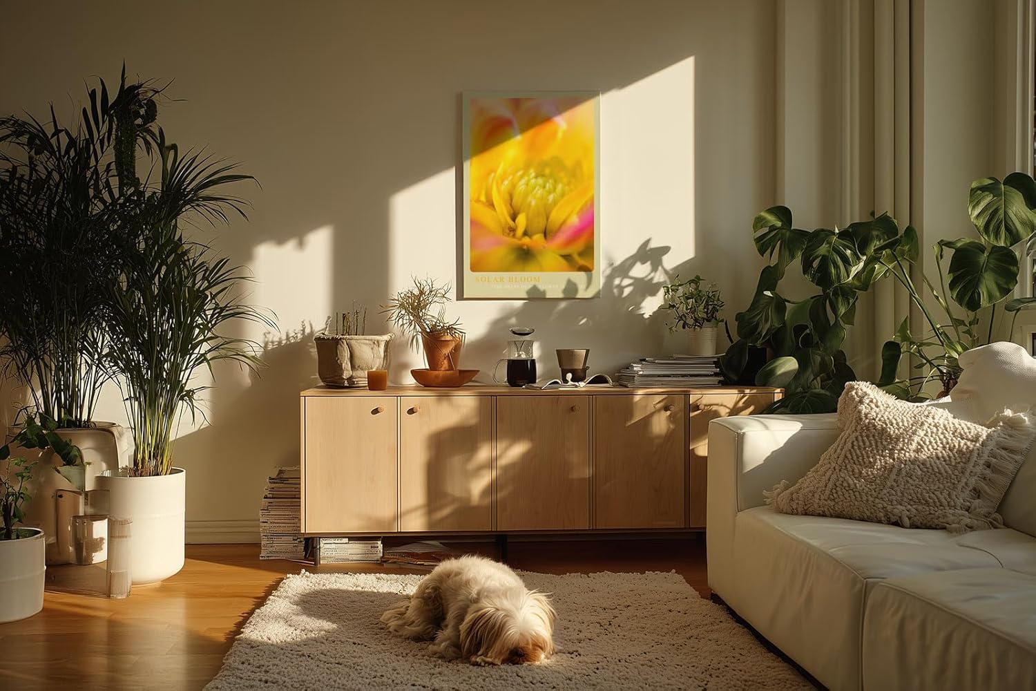Paul Sinus Kunstdruck 40x60cm Solar Bloom Nahaufnahme einer goldgelben Blüte The Heart of the Flower is Sunfire