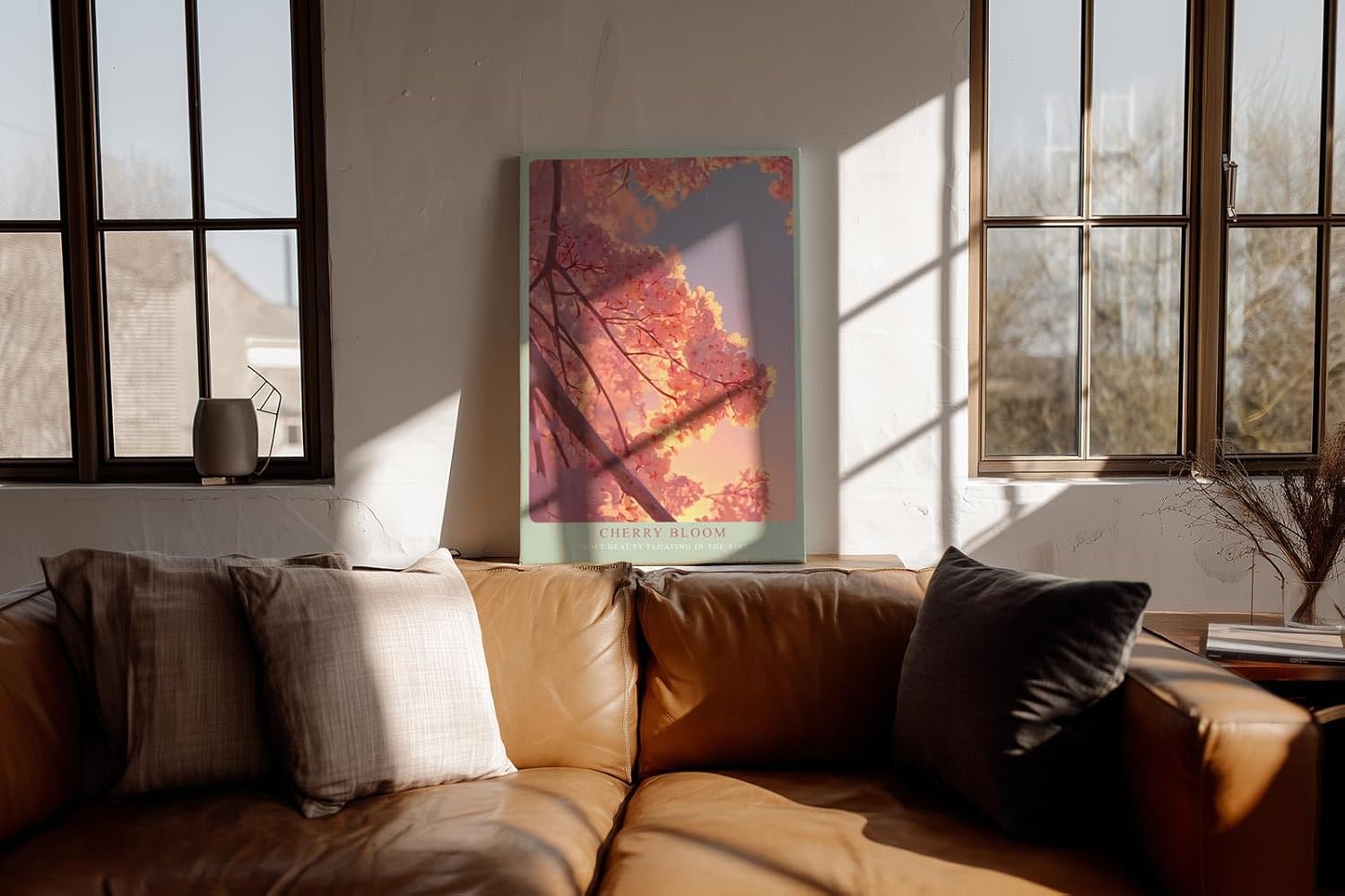 Paul Sinus Wandbild in 40x60cm Cherry Bloom – zarte Kirschblüten im sanften Abendlicht in romantischer Farbgebung