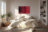 Sinus Art Wandbild 120x80cm Faszinierende Nahaufnahme einer roten Blüte mit klar erkennbarer Struktur und Tiefenwirkung