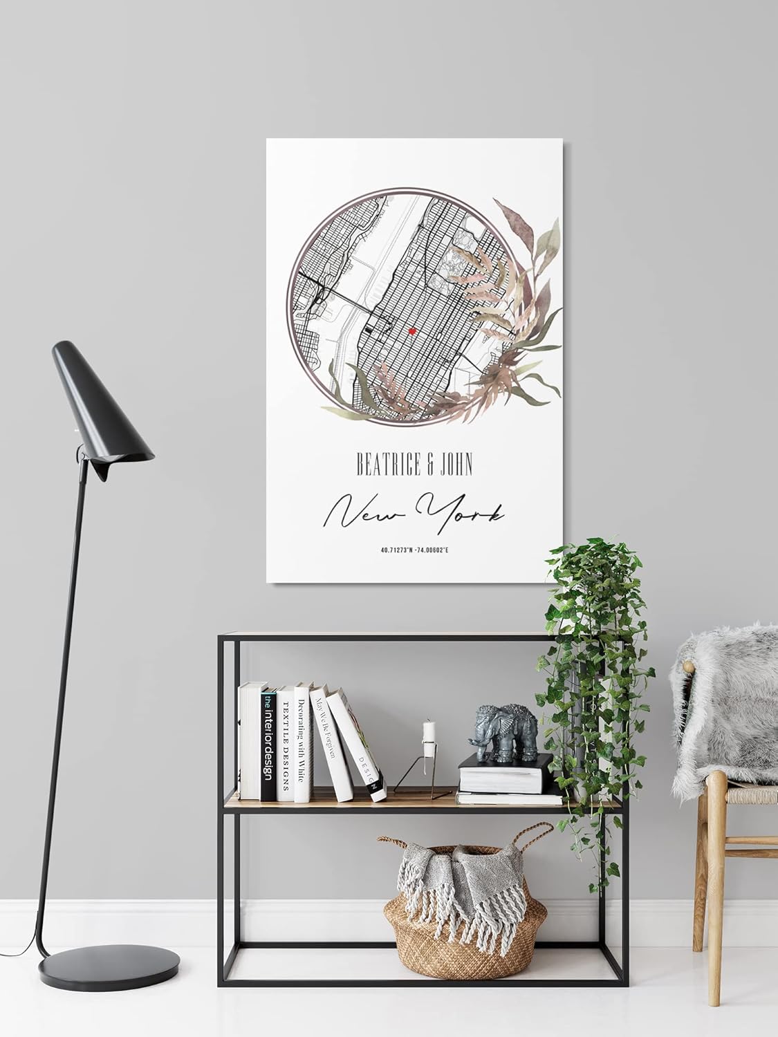 Paul Sinus Bilderrahmen anpassbar mit deinen GPS Koordinaten und Namen. 30cm x 42cm Holz Wechselrahmen mit Glas und Passepartout. Individuelles Geschenk. (ohne Rahmen)