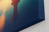 Sinus Art Wandbild 120x80cm Silhouette beim Yoga im Sonnenuntergang – Sinnbild für Balance und Achtsamkeit