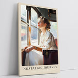 Paul Sinus Leinwandbild 60x90cm Leinwandbild Nostalgic Journey Retro Vintage Eleganz Romantik Bahnreise Nostalgie Stilvolle Frau Impressionismus Zeitreise