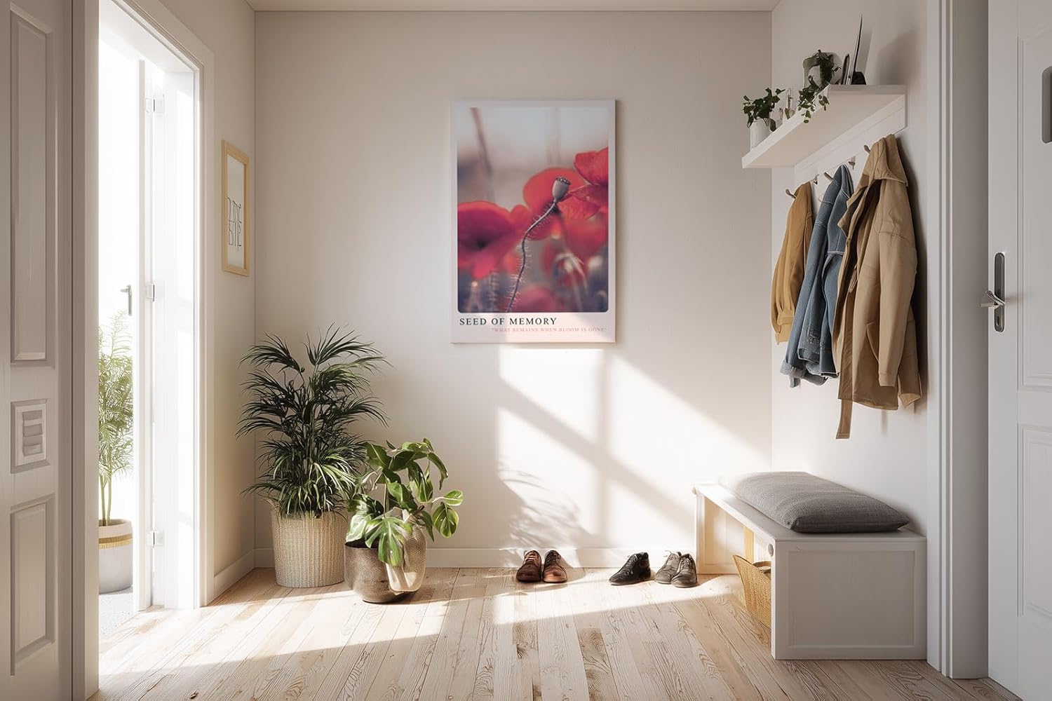 Paul Sinus Kunstdruck 40x60cm Seed of Memory – Symbolische Mohnblüte in poetischer Dämmerung