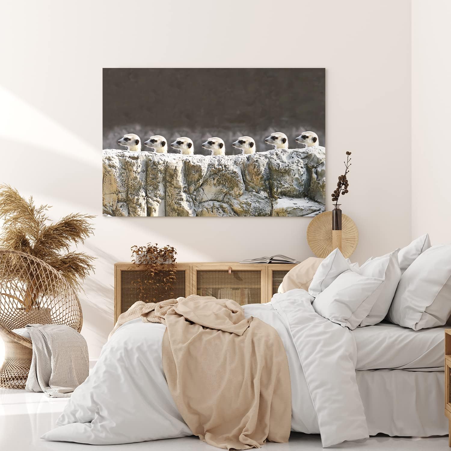 Paul Sinus Wandbild 120x80cm Erdmännchen Familie Tierfotografie Lustig