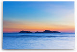Paul Sinus Wandbild 120x80cm Sonnenuntergang Abendröte Fels Strand Meer Horizont Insel