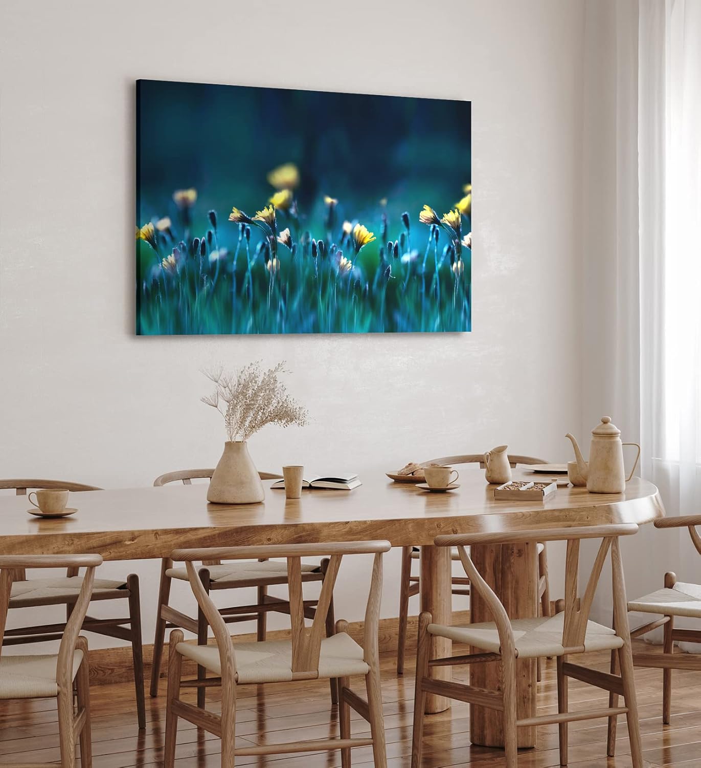 Paul Sinus Wandbild 120x80cm Blumen Blumenfeld Wildblumen gelbe Blüten Kunstvoll