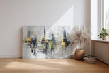 Sinus Art Wandbild 120x80cm Abstraktes Motiv mit ausdrucksstarker Linienführung in Grün Gelb Schwarz und Weiß