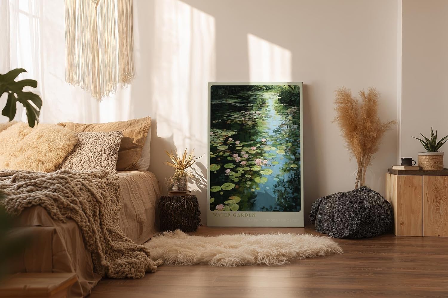 Paul Sinus Wandbild in 40x60cm Water Garden Seerosen und Wasserpflanzen im sonnigen Gartenteich